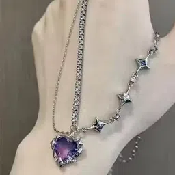 SEAA ENTERPRISES Women Silver-Plated Heart Shaped Pendant image 3