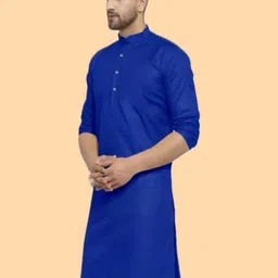 ANUJ FASHION Men Solid A-Line Kurtas image 2