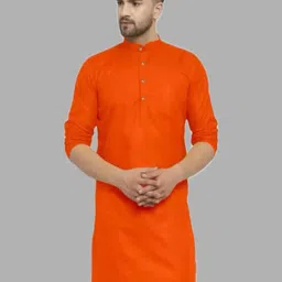 ANUJ FASHION Men Cotton Solid Straight Kurta-image-87
