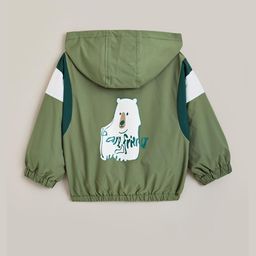 Hopscotch Boys Bear Printed Hooded Bomber Jacket-picture-41