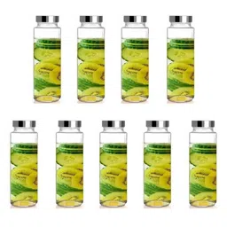 1ST TIME Set Of 10 Transparent Glass Freezer Safe Water Bottle image 2