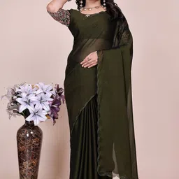Zeenat Duniya Embroidered Pure Chiffon Maheshwari Saree-picture-17