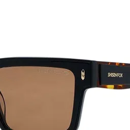 Shisen Fox Unisex Rectangle Sunglasses with Polarised and UV Protected Lens SG217-Black image 4
