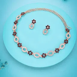 Anouk Rose Gold-Plating Stone-Studded Jewellery Set image 4