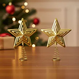 Ascension Yellow 2 Pieces Textured Topper Star Christmas Tree Decor-picture-23
