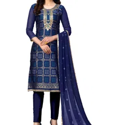 HERE&NOW Ethnic Motifs Woven Design Unstitched Dress Material-picture-26