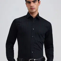 METAL Men Vertical Striped Cotton Slim Fit Shirts-image-83