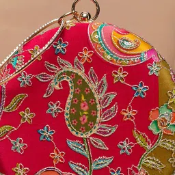 ARTKLIM Embroidered Half Moon Clutch image 3