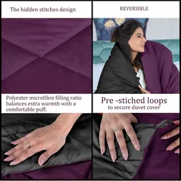 AJISH Black & Burgundy AC Room 210 GSM Single Bed Comforter image 2