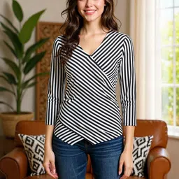 SZN Striped Wrap Top-image-16