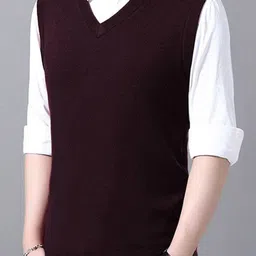 StyleCast x Revolte V-Neck Sleeveless Acrylic Sweater Vest image 3