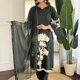 S.K.C Women Floral Embroidered Kurta with Pyjama & Dupatta-picture-15