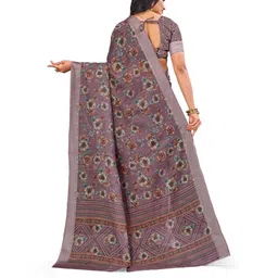 PARVOTSAV Brown Linen Blend Saree image 4
