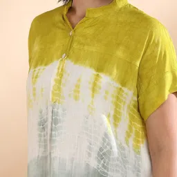 Chandbaali Women Tie and Dye Dyed Mandarin Collar Top image 4