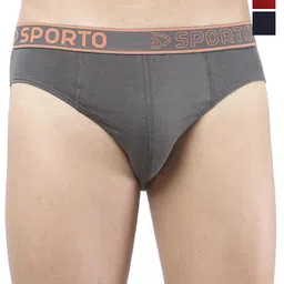 Sporto by Macho Men Pack Of 3 Cotton Basic Briefs-Sporto_M1010-CH(1)-N(1)-R(1)-S-picture-23