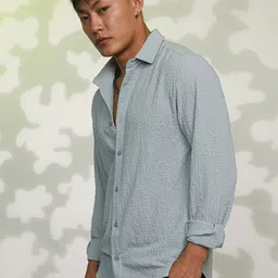 Campus Sutra Men Comfort Textured Opaque Casual Shirt image 3