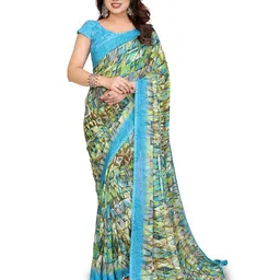 Moda Rapido Geometric Printed Saree With Blouse Piece-picture-32