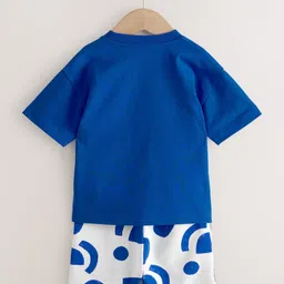 NEXT Boys Pure Cotton Printed T-shirt with Shorts image 5