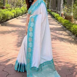 Moda Rapido Woven Design Zari Silk Blend Handloom Banarasi Saree image 2