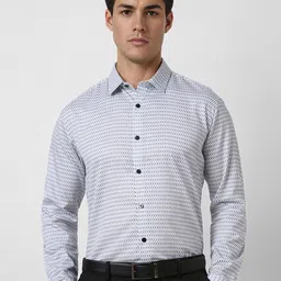van heusen V Dot Men Slim Fit Spread Collar Geometric Printed Cotton Formal Shirt-picture-34