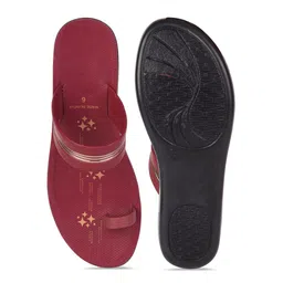 DRACKFOOT Women Printed Slip-On Lightweight One Toe Flats With Western - Embellished image 5