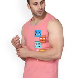 SLOWLORIS Men Pack Of 2 Printed Combed Cotton Gym Vests image 4