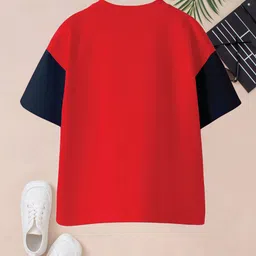 BAESD Lifestyle Boys Pack Of 2 Typography Printed Round Neck Pure Cotton Oversized Tshirts image 2