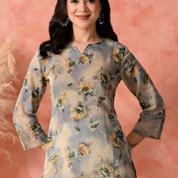 HARIKS Floral Printed V-Neck Top With Palazzos Co-Ords image 3