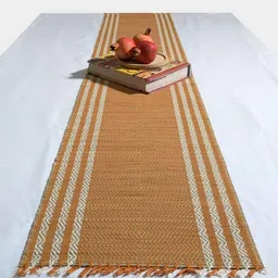 FERRA INDICA Brown & Off White Striped Madurkathi Table Runners-image-9