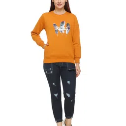 WOOL 4U Women Typography Printed Round Neck Pullover Sweatshirt-picture-25