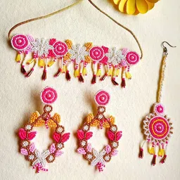 Sangria Gold Plated Beaded Jewellery Set-picture-47