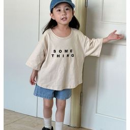LULU & SKY Girls Typography Printed Applique T-shirt-picture-6