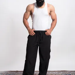 Pittra4ever Men Relaxed Fit Cargos Track Pants image 5