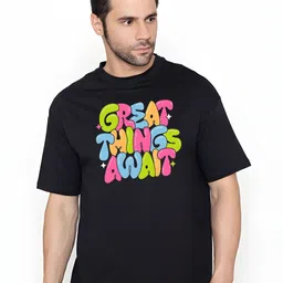 Streetsutra Typography Printed Drop-Shoulder Sleeves Cotton Oversized T-shirt-picture-20