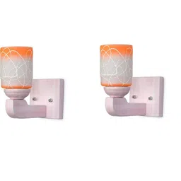 Somil Premium Designer Glass Wall / Night Lamp Elegant & Stylish Dcor Accent for Modern Interiors, color- Orange, White, Size- 18 X 23 X 19.5 CM-image-73