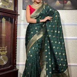 Moda Rapido Woven Design Zari Art Silk Handloom Banarasi Saree image 4