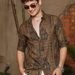 Campus Sutra Men Comfort Tartan Checks Opaque Printed Casual Shirt-picture-42