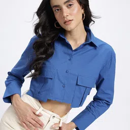 glitchez Women Boxy Fit Solid Casual Shirt-picture-32