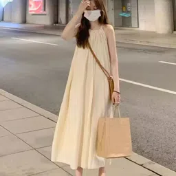 StyleCast Women Solid Sleeveless A-Line Midi Dress-image-12