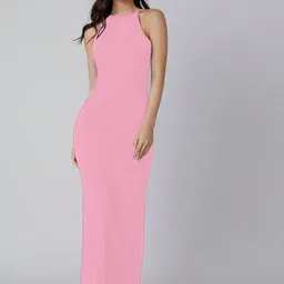 AAHWAN Women shoulder strap Bodycon Midi Dress image 4