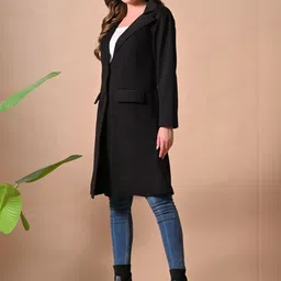 TJ FASHION Notched Lapel Collar Long 2 Flap Pockets Winter Overcoat image 2