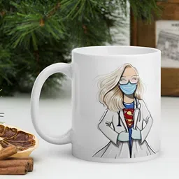 Mr UVD White Graphic Printed Ceramic Glossy Mug 350 ml image 2