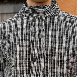 Campus Sutra Men Mandarin Collar Striped Lightweight Cotton Quilted Jacket image 5