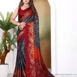 SUPERLAXMI Tie and Dye Pure Chiffon Saree-picture-14