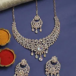 VATSALYA creation Alloy Gold- plated Rose Gold Jewellery Set-picture-52