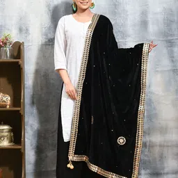 swatika Ethnic Motifs Embroidered Gotta Patti Dupatta-picture-35