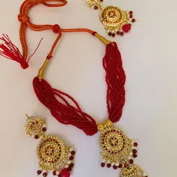 Maruti Rajasthan Gold-Plated Stone-Studded Jewellery Set-picture-38