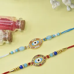 MEIRA JEWELLERY Set Of 2 Rakhi With Greeting Card & Roli Chawal-picture-58