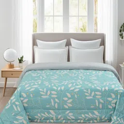 Florida Teal & Pink Set of 4 Floral AC Room 210 GSM Double Bed Comforter-image-53