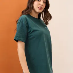 Mast & Harbour Typography Printed Round Neck Cotton Oversized T-shirt image 4